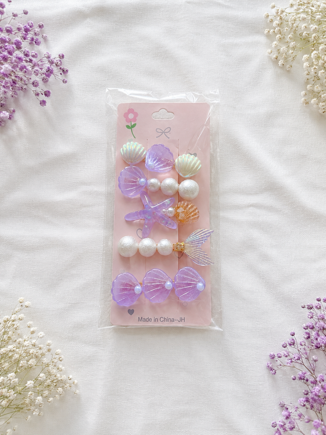 5-teiliges Haarspangen-Set für Mädchen – Meerjungfrau & Meereswelt Design