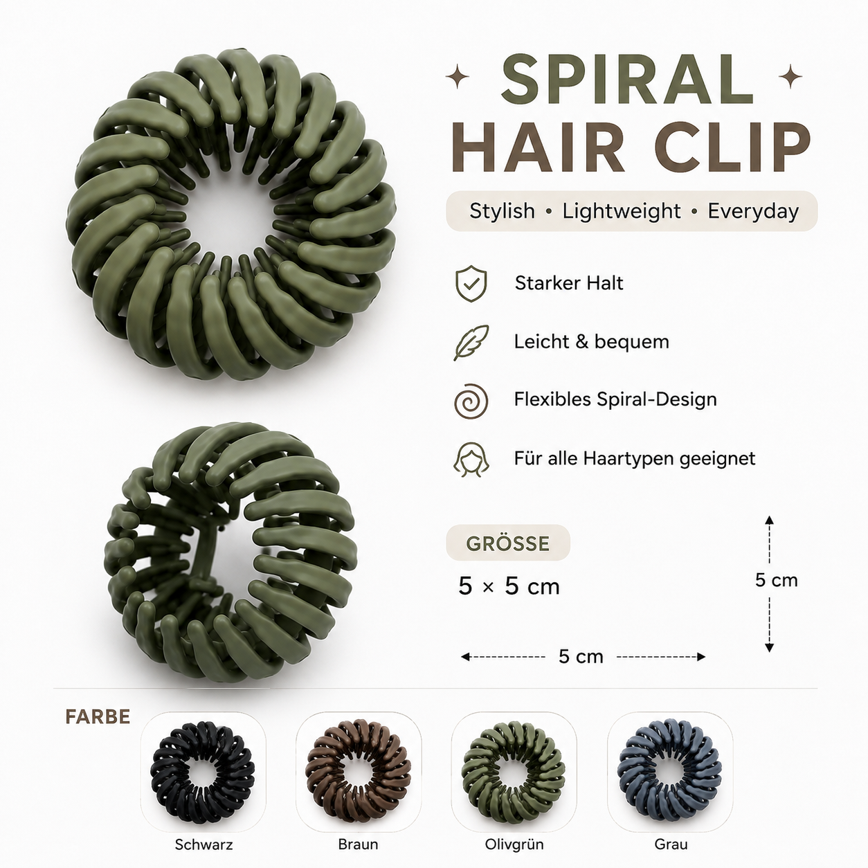 Spiral Haarspange – Flexibler Haarclip