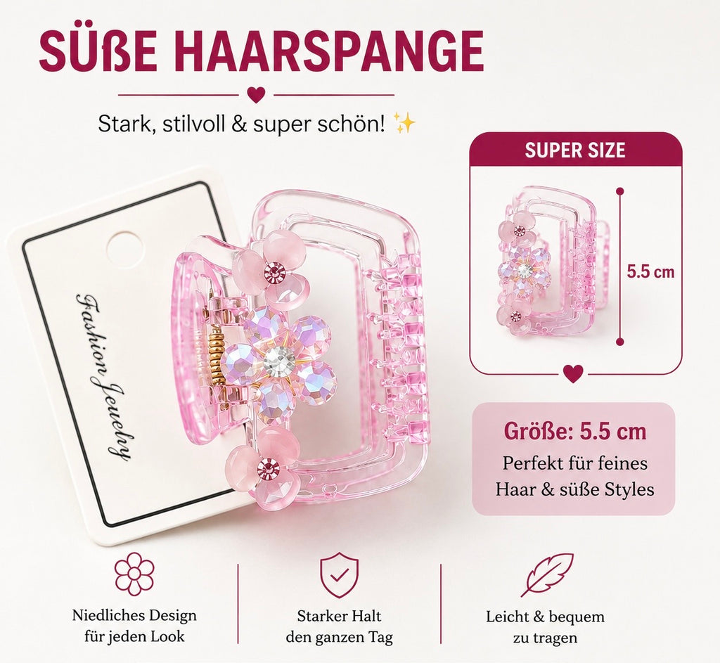 Haarspange mit Blumen – 5,5 cm