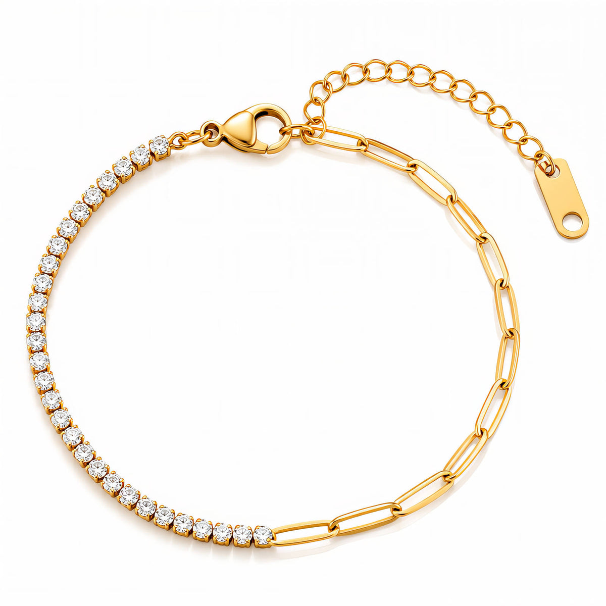 Gliederarmband mit Zirkonia
