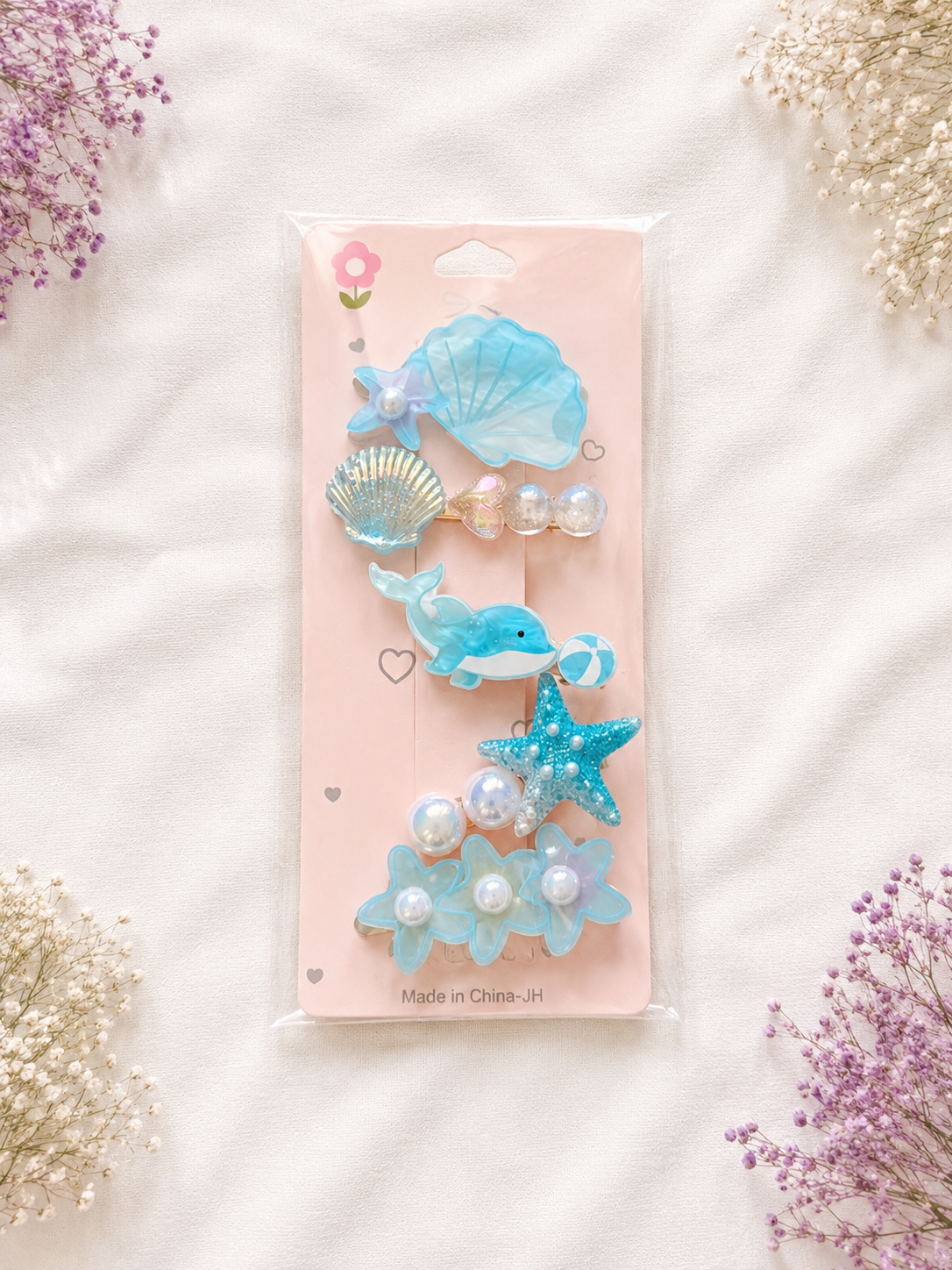 5-teiliges Haarspangen-Set für Mädchen – Meerjungfrau & Meereswelt Design