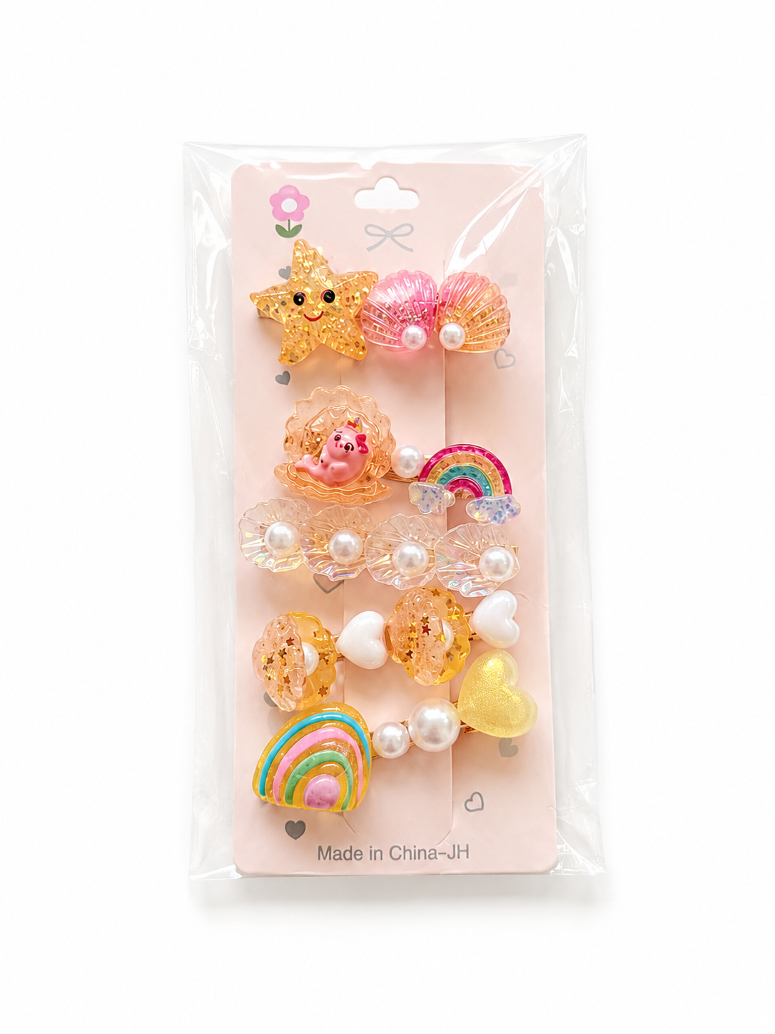 5-teiliges Haarspangen-Set für Mädchen – Meerjungfrau & Meereswelt Design