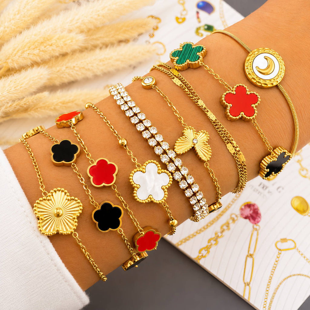Blumen-Armband aus Edelstahl