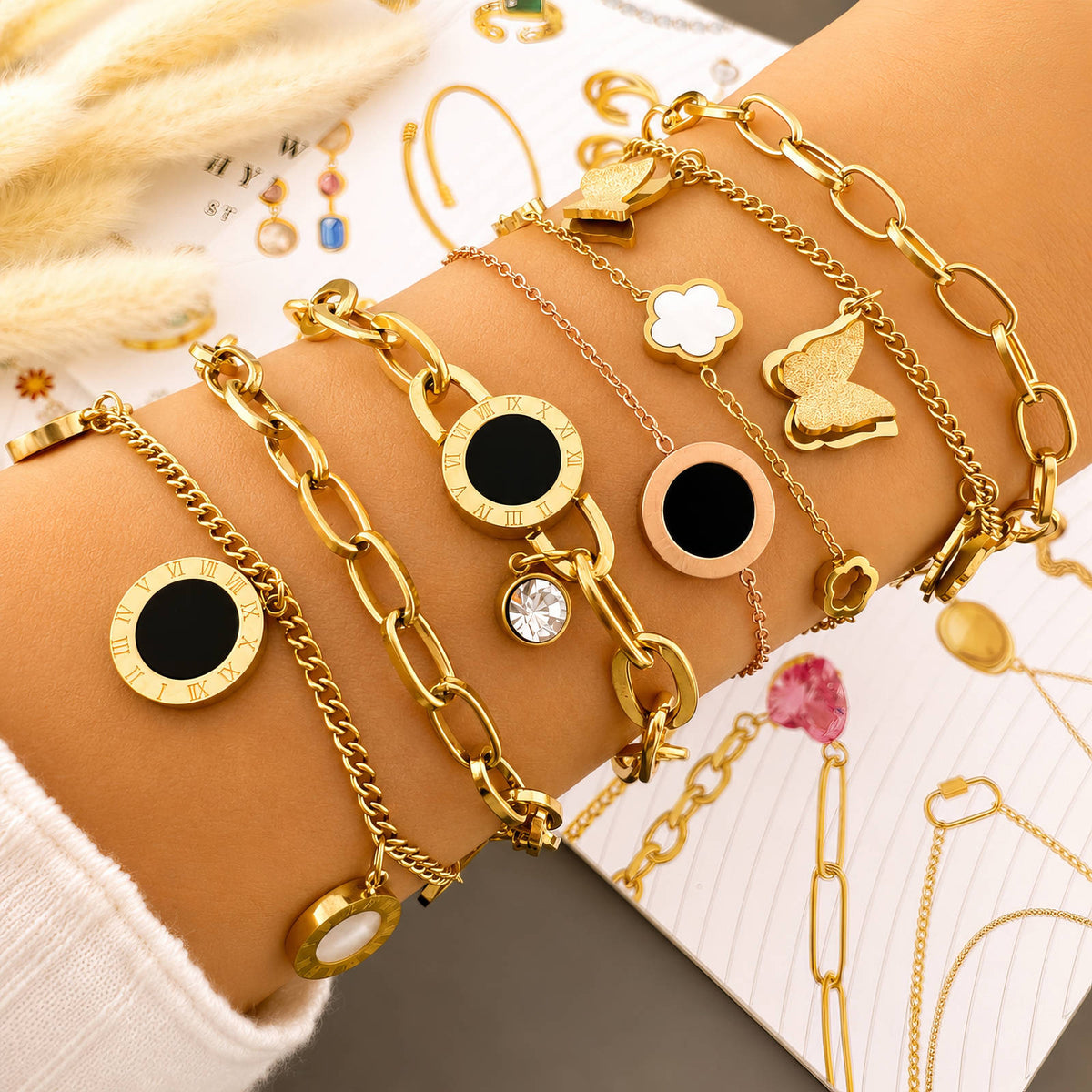 Roségold Armband – Römische Ziffern