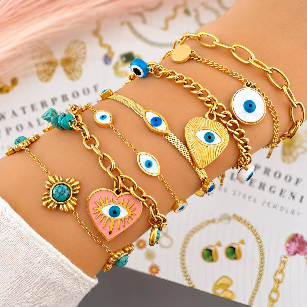 Goldenes Evil Eye Armband