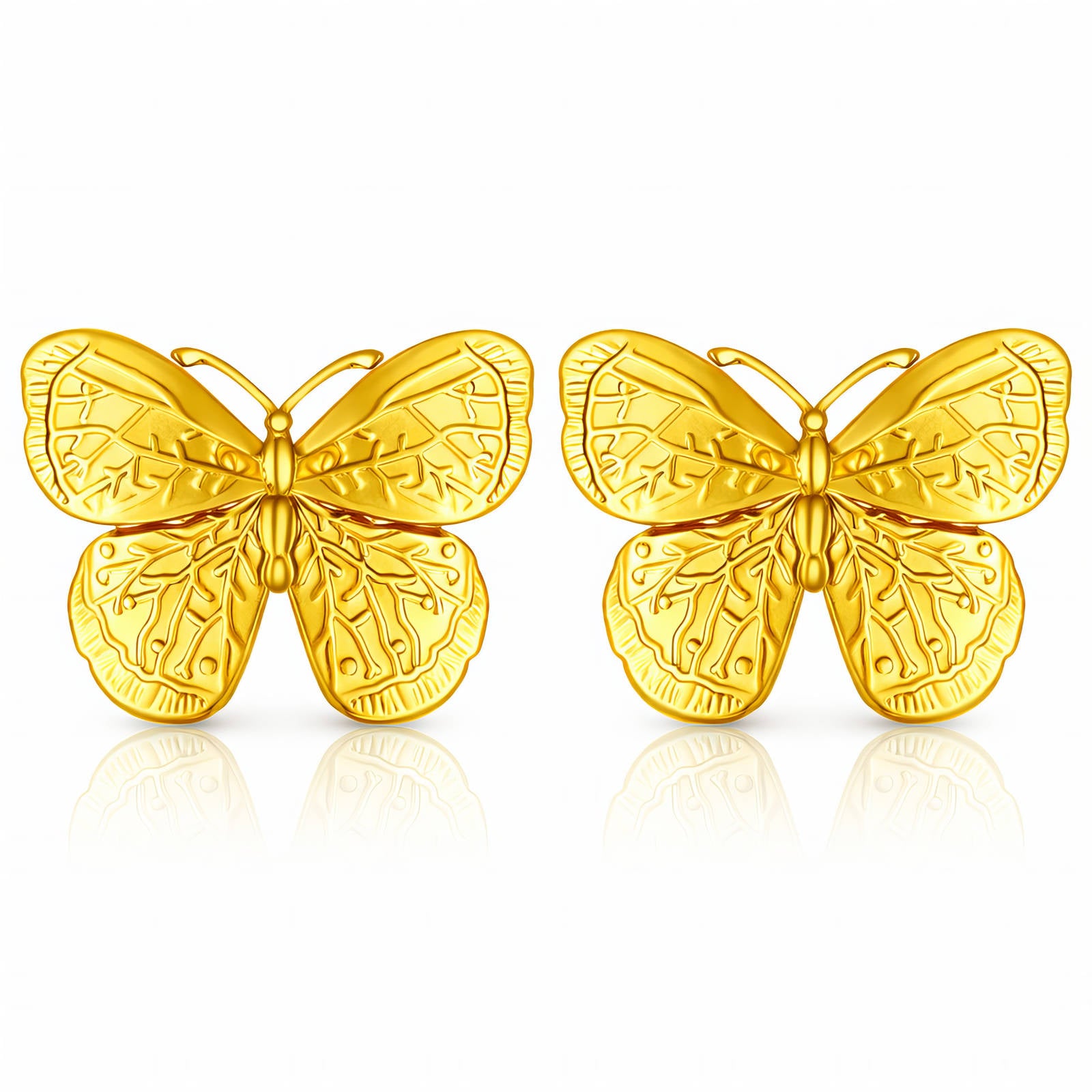 Goldene Schmetterling-Ohrstecker aus Edelstahl