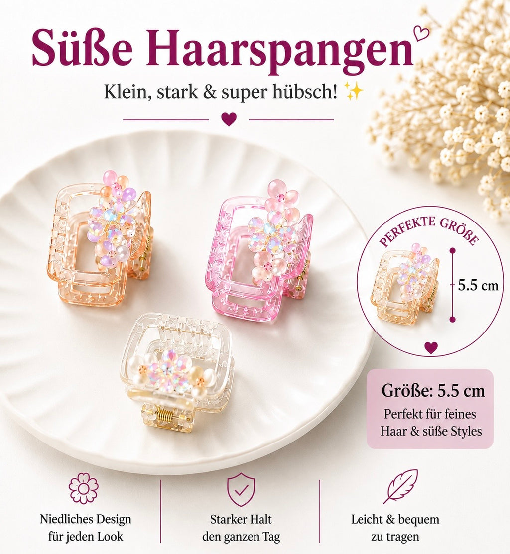 Haarspange mit Blumen – 5,5 cm