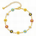 Buntes Blumen-Armband aus Edelstahl