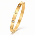 Goldener Herz-Armreif aus Edelstahl