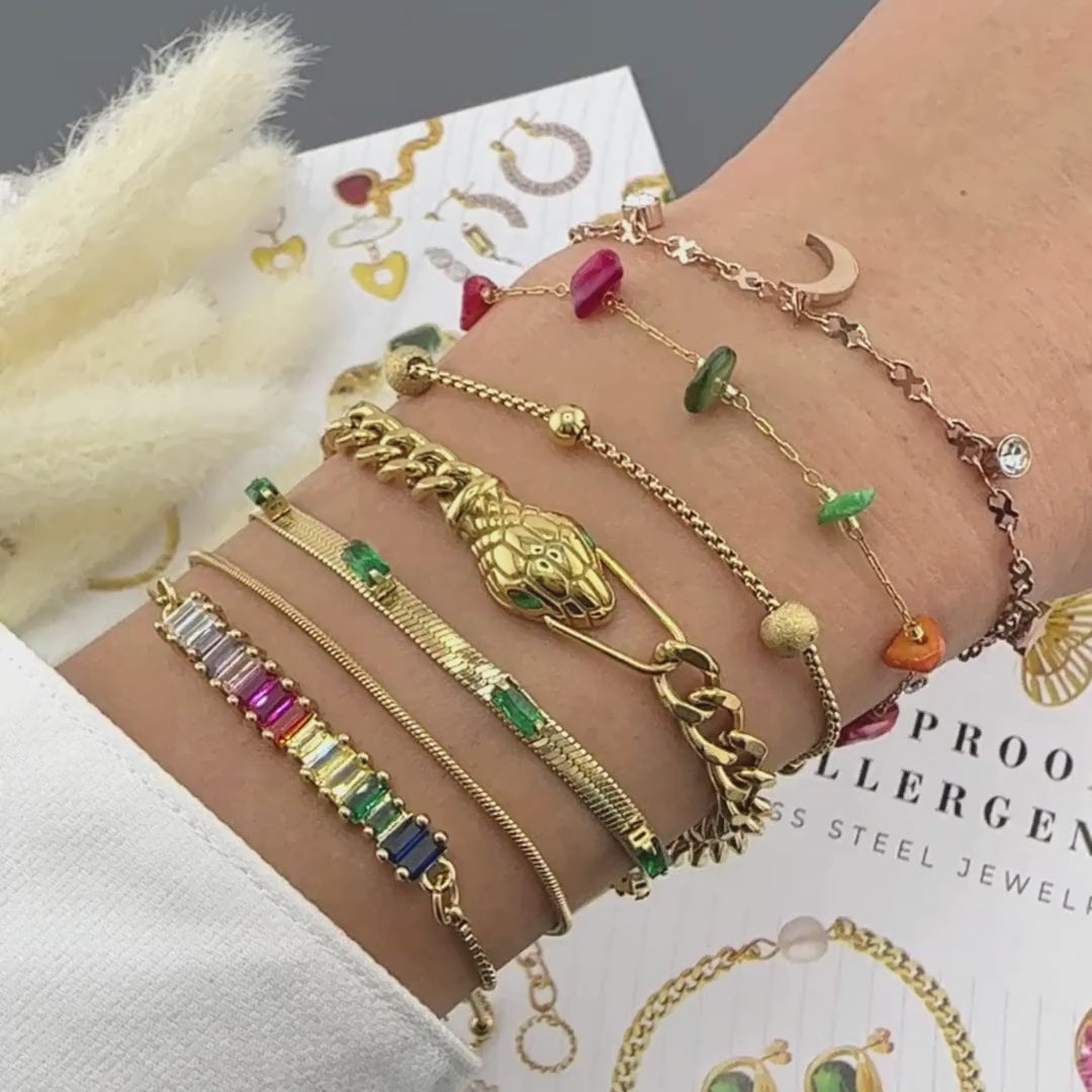 Schlangenarmband aus 18K vergoldetem Edelstahl – Wasserfest