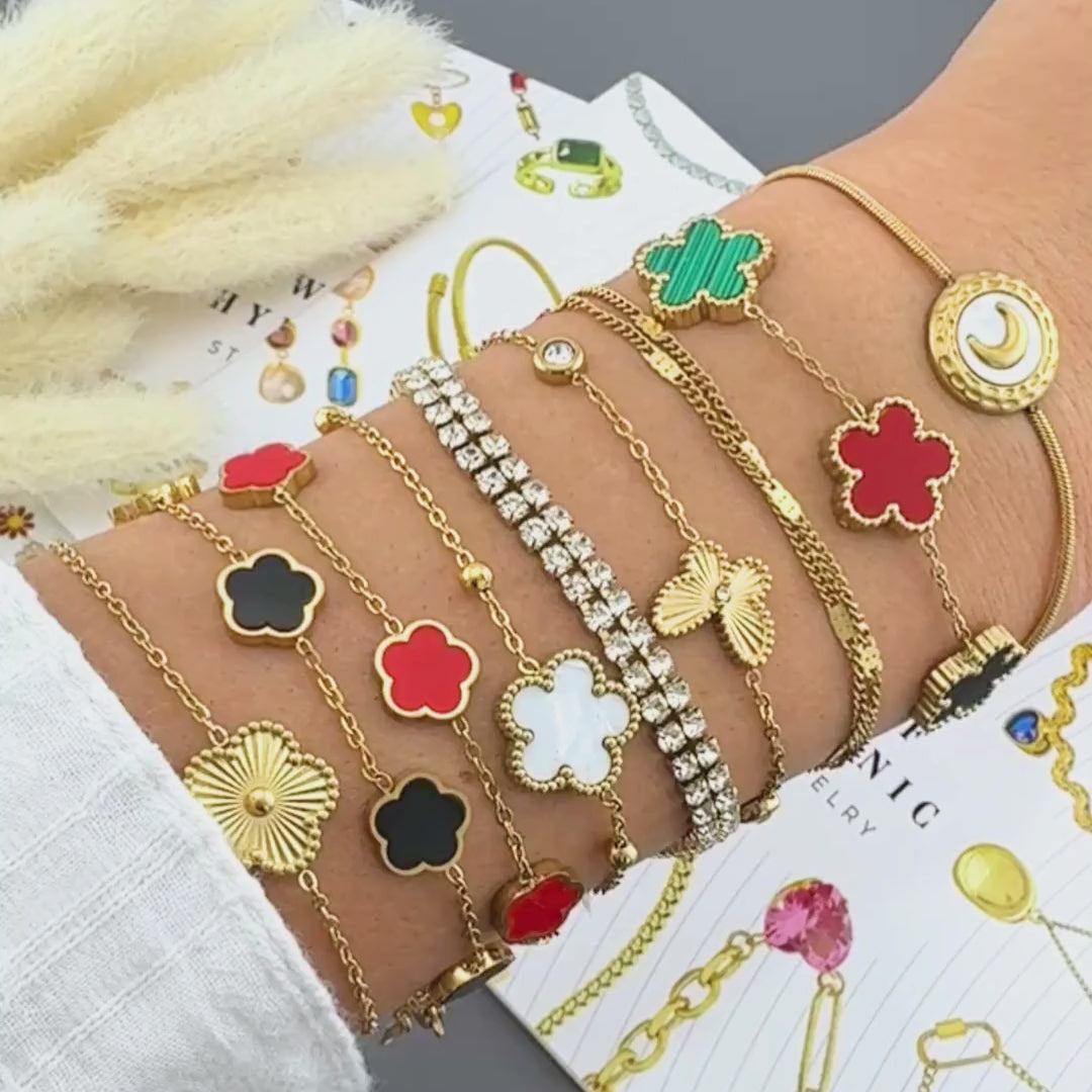 Blumen-Armband aus Edelstahl