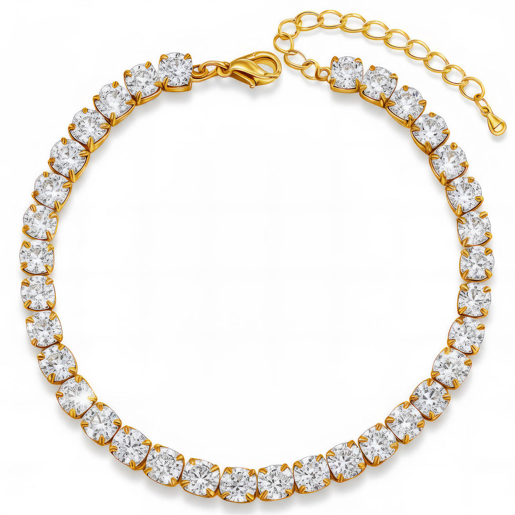 Tennisarmband aus 18K vergoldetem Edelstahl mit Zirkonia