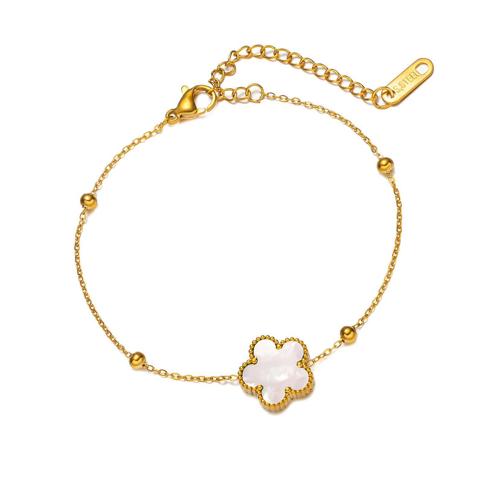 Blumen-Armband aus Edelstahl